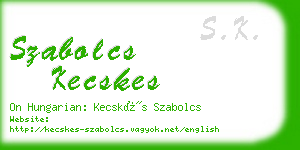 szabolcs kecskes business card